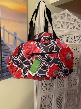 Vera Bradley’s Collapsible Duffel Bag in Cherry Blossoms, Brand New